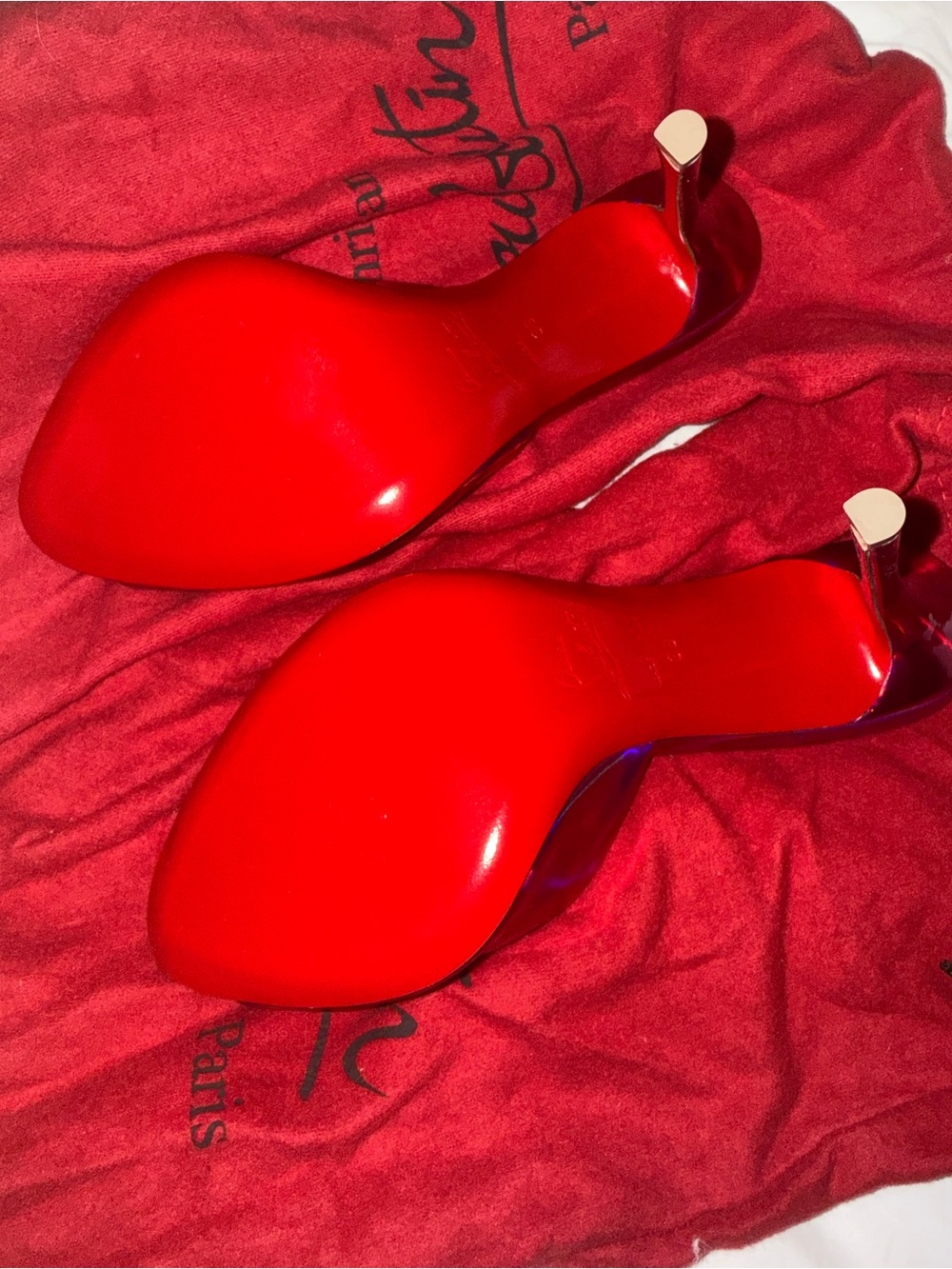 Christian Louboutin Metallic Pink Dolly 100 Peep Toe Mules size 38- brand new - Picture 3 of 4